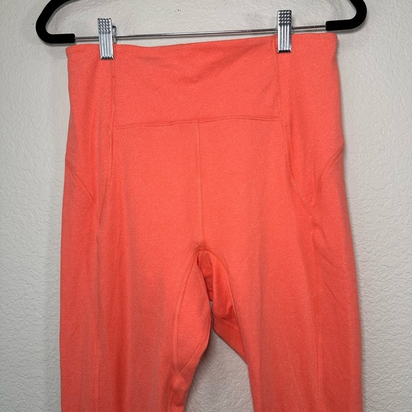 Free People Orange Leggings High-Waisted Stretch Women's Medium - Picture 3 of 8